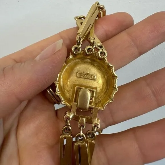 Vintage DKNY 80’s RARE Bottle Cap Layered Necklace Gold Tone - Picture 12 of 13